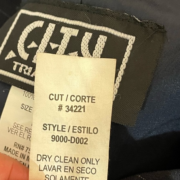 Vintage 90s pin stripe 2 pc suit set jacket & pants size 7 navy white pinstripes - Picture 12 of 16